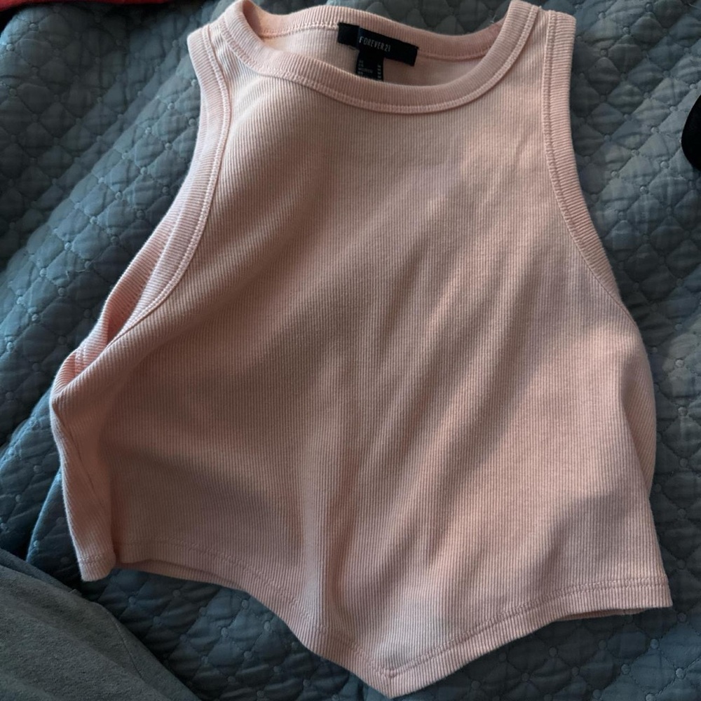Forever 21 Light Pink Ribbed Tank Top